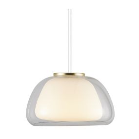 Nordlux Jelly - hanglamp - Ø 39 x 222,8 cm - transparant en opaal wit