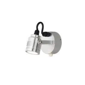 Konstsmide Monza - buiten wandlamp met sensor - 9,5 x 14 x 10,5 cm - 3W LED incl. - IP54 - geanodiseerd zilver
