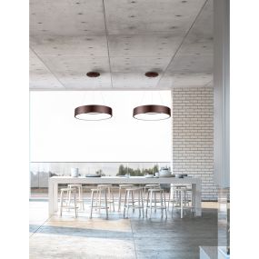 Nova Luce Rando - hanglamp - Ø 60 x 120 cm - 42W LED incl. - koffie bruin