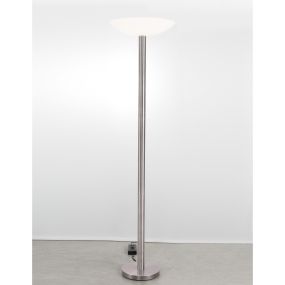Nova Luce Rocco - staanlamp - Ø 45,5 x 181 cm - 30W dimbare LED incl. - satijn nikkel