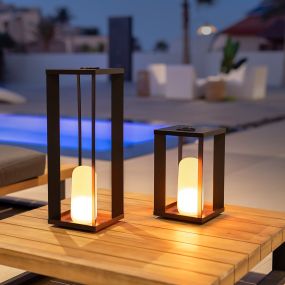 New Garden Siroco 50 - draagbare vloer- en tafellamp - 18 x 18 x 50 cm - 2W dimbare LED incl. - IP54 - zwart