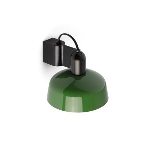 Faro Tatawin - wandlamp - Ø 18,4 x 15,5 cm - satijnzwart en glansgroen
