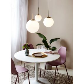 Nordlux Grant - hanglamp - Ø 15 x 229 cm - messing en opaal wit