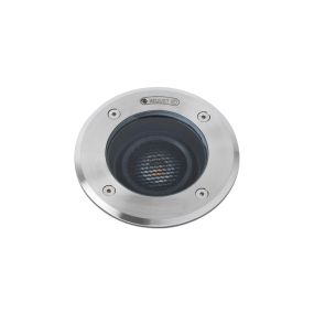 Faro Geiser Orientable - ronde grondspot voor buiten - Ø 130 mm, Ø 165 mm inbouwmaat - 7W LED incl. - IP67 - satijn inox - 10 graden