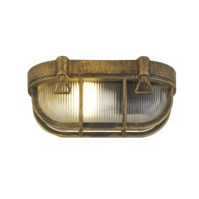 Searchlight Bulkhead - buiten plafond/wandlamp - 16 x 25 cm - IP44 - zwart goud