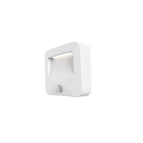 Calex Spot On Outdoor - buiten wandverlichting met dag/nachtsensor en bewegingssensor op batterijen - 9,4 x 3 x 8,2 cm - IP44 - wit