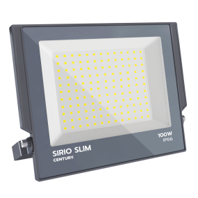 Century Italia Sirio Slim - verstraler - 27 x 2,9 x 23 cm - 100W LED incl. - 4000K - IP66 - grijs