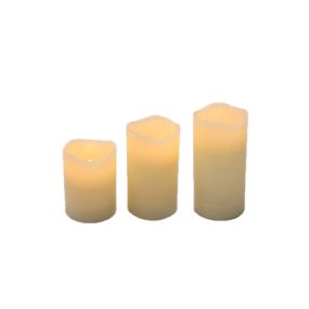 New Garden Dolo - set van 3 LED kaarsen met afstandsbediening - Ø 7,3 cm - IP44 - wit