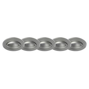 Nordlux Apollo - set van 5 - 4,8W LED incl. - Ø 85 mm, Ø 72 mm inbouwmaat - IP23 - witte lichtkleur - geborstelde nikkel