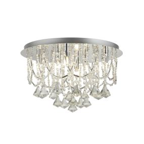 Searchlight Mela - plafondverlichting - Ø 45 x 27,5 cm - chroom