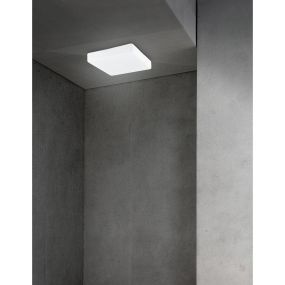 Nova Luce Cube - plafondlamp badkamer - 20,5 x 20,5 x 7 cm - IP44 - wit