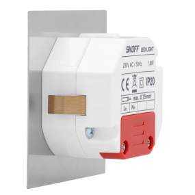 Skoff Tango LED - inbouw wandverlichting - 73 x 73 mm, past in 60 mm inbouwdoos  - grijs - 230V - 3000K