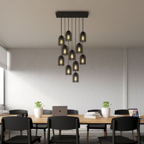 Creative Cables - hanglamp 11L - 67,5 x 140 cm - zwart