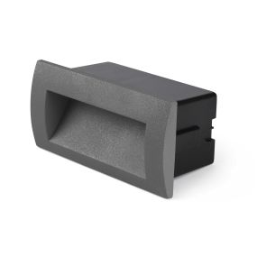 Faro Sedna - inbouw wandverlichting - 14 x 7,2 x 7 cm - 3W LED incl. - IP65 - donkergrijs