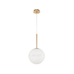 Nova Luce Cantona - hanglamp - Ø 25 x 180 cm - messing goud en wit