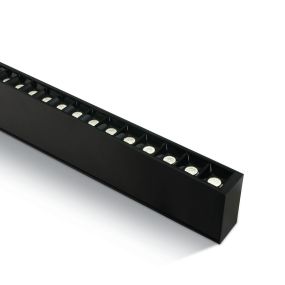 ONE Light LED Linear Profiles - plafond/hanglamp - 130 x 7 x 3,5 cm - 40W LED incl. - zwart - warm witte lichtkleur