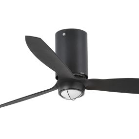Faro Mini Tube - plafondventilator met licht en afstandsbediening - Ø 128 cm - 17W LED incl. - mat zwart
