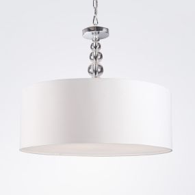 Maxlight Elegance - hanglamp - Ø 55 x 120 cm - wit en chroom