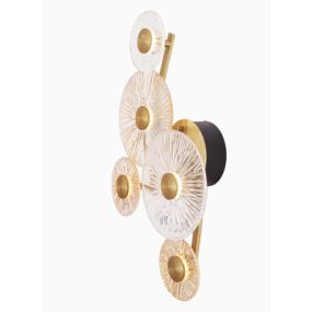 Maxlight Allure - opbouw wandlamp - 30 x 55 cm - 5 x 5W LED incl. - mat goud