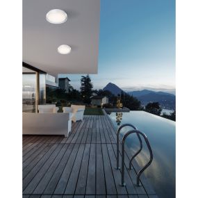 Nova Luce Oliver - buiten plafondverlichting - Ø 27 x 7 cm - 20W LED incl. - IP65 - zandwit
