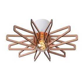 Lucide Zidane - plafondverlichting - Ø 45 x 18 cm - wit hout