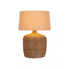Lucide Ambala - tafellamp - Ø 45 x 64 cm - wit en lichtbruin