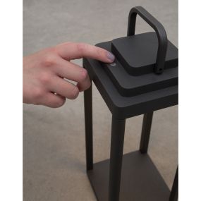 Nova Luce Figi - draagbare vloerlamp met USB-poort - 35 cm - 2W dimbare LED incl. - IP65 - antraciet