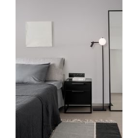 Nova Luce Joline - staanlamp - 150 cm - 6W + 3W LED incl. - zand zwart en opaal wit