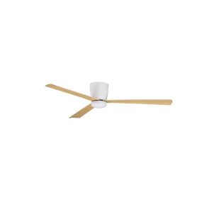 Nova Luce Dell - plafondventilator met afstandsbediening en licht optie - Ø 121,9 x 18,2 cm - wit & houtkleur