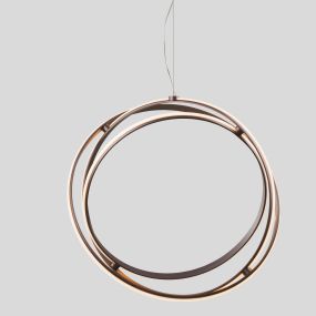 Nova Luce Pertone - hanglamp - Ø 70 x 150 cm - 63W dimbare LED incl. - zwart paars