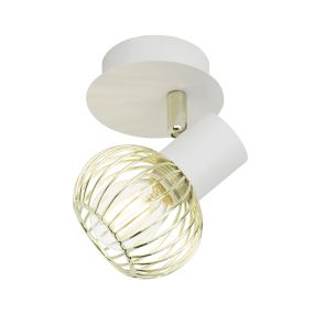 Brilliant Evana - opbouwspot 1L - 12 cm - wit / goud