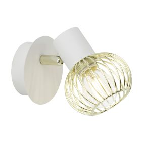 Brilliant Evana - opbouwspot 1L - 12 cm - wit / goud
