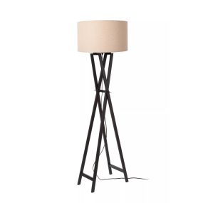 Lucide Trafalgar - vloerlamp - Ø 48 x 157 cm - beige en zwart