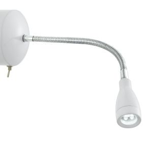 Searchlight LED Adjustable Wall Lights - wandverlichting met schakelaar - 8 x 28,5 cm - 0,5W LED incl. - wit