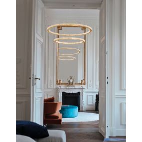 Nova Luce Cilion - hanglamp - Ø 60 x 150 cm - 56W dimbare LED incl. - messing goud