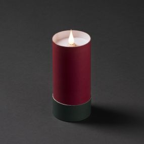 Konstsmide - decoratieve papieren LED kaars op batterij - Ø 7 x 15,5 cm - rood