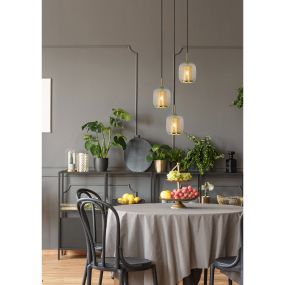 Lucide Agatha - hanglamp - Ø 35 x 163 cm - mat goud en messing