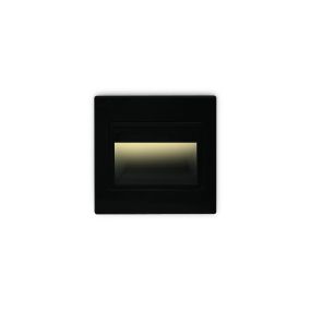 ONE Light Indoor Square Wall Recessed - inbouw wandverlichting - 9,4 x 3,5 x 9,4 cm - 1,5W LED incl. - zwart
