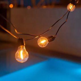 New Garden Garland Allegra - lichtslinger met vervangbare lichtbronnen - 8m slinger waarvan 3,25m snoer - 10 LED-lampen incl. - IP44 -  zwart