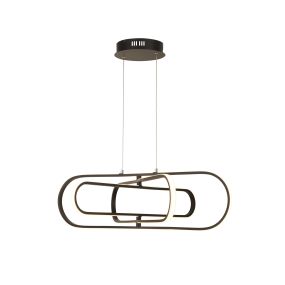 Searchlight Clip - hanglamp - 80 x 120 cm - 53W LED incl. - zwart en opaal