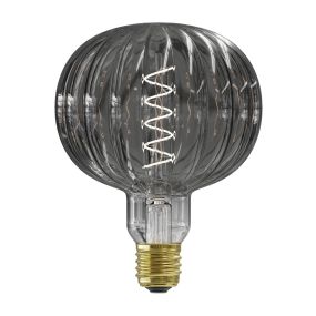 Calex Metz Smokey LED lamp - Ø 12,5 x 14,5 cm - E27 - 4W dimbaar - 2000K - gerookt