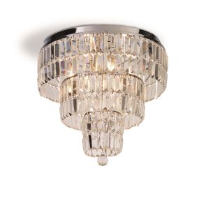 Searchlight Empire - plafondlamp - Ø 50 x 42 cm - IP44 - chroom en transparant