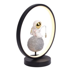 Zuma Line Fishing Astronaut  - tafellamp - Ø 30 x 33 cm - 2W LED incl. - zwart