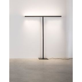Nova Luce Gal - staanlamp - 160 x 200 cm - 45W LED + 15W dimbare LED incl. - zandzwart