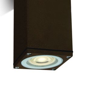 ONE Light GU10 Outdoor Cubes - opbouwspot - 6,3 x 6,3 x 13,5 cm - IP54 - roest bruin