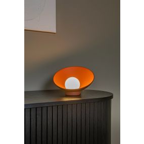 Lucide Raynell - tafellamp - 23,5 x 26,2 x 15,3 cm - 6W dimbare LED incl. - terracotta