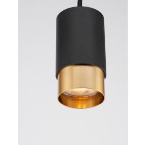 Nova Luce Pogno Mini - hanglamp - Ø 5,6 x 150 cm - goud en zwart