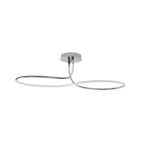 Nova Luce Fungo - plafondverlichting - Ø 102 x 30 cm - 47W dimbare LED incl. - chroom