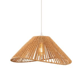 Maxlight Amalfi I - hanglamp - Ø 45 x 165 cm - lichtbruin en wit