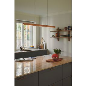 Nordlux Ilgas - hanglamp - 115 x 200 x 4,4 cm - 47W dimbare LED incl. - hout